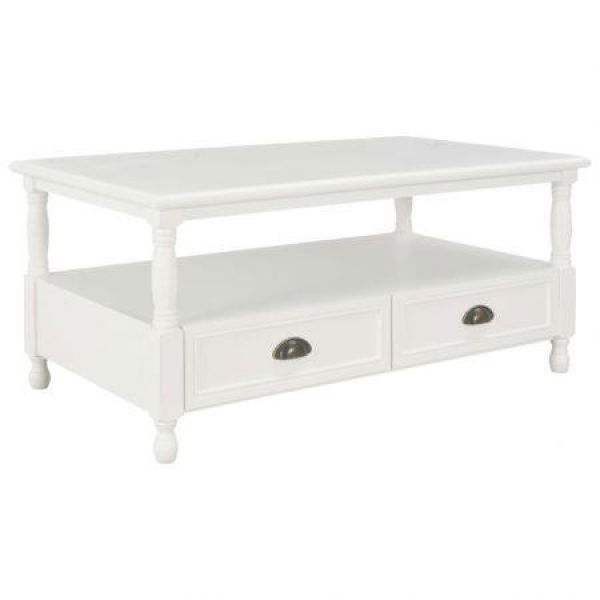 Coffee Table White 100x55x45 Cm Wood