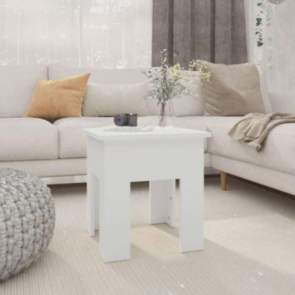 Coffee Table White 40x40x42 Cm Engineered Wood