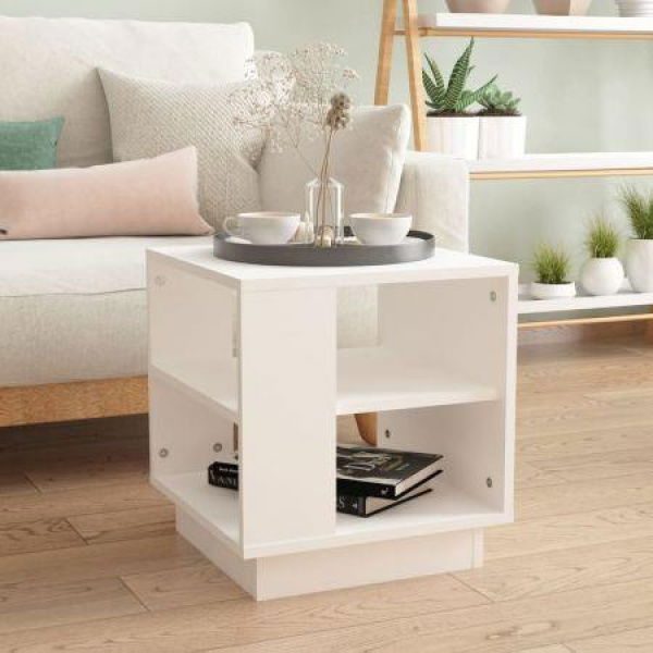 Coffee Table White 40x40x43 Cm Engineered Wood