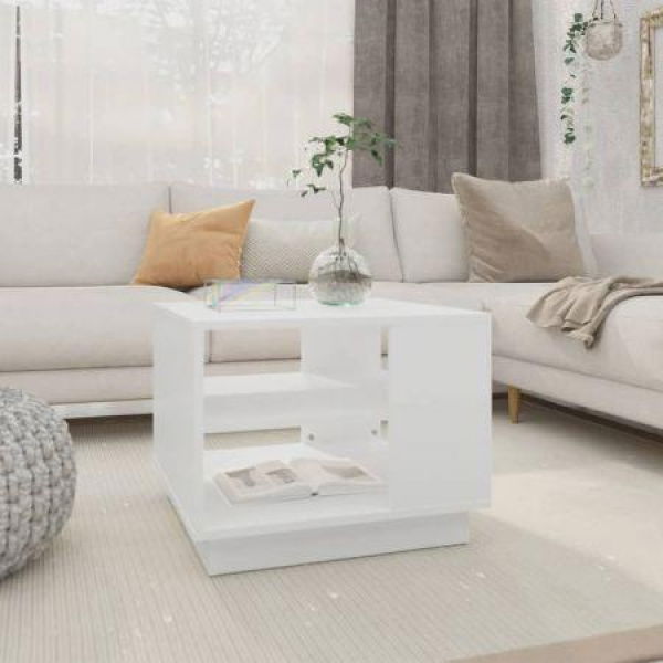 Coffee Table White 55x55x43 Cm Engineered Wood