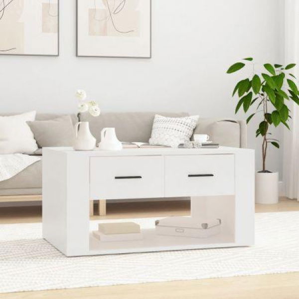 Coffee Table White 80x50x40 Cm Engineered Wood