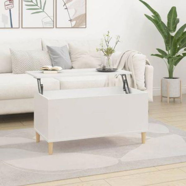 Coffee Table White 90x44.5x45 Cm Engineered Wood.