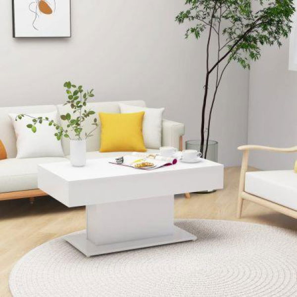 Coffee Table White 96x50x45 Cm Engineered Wood