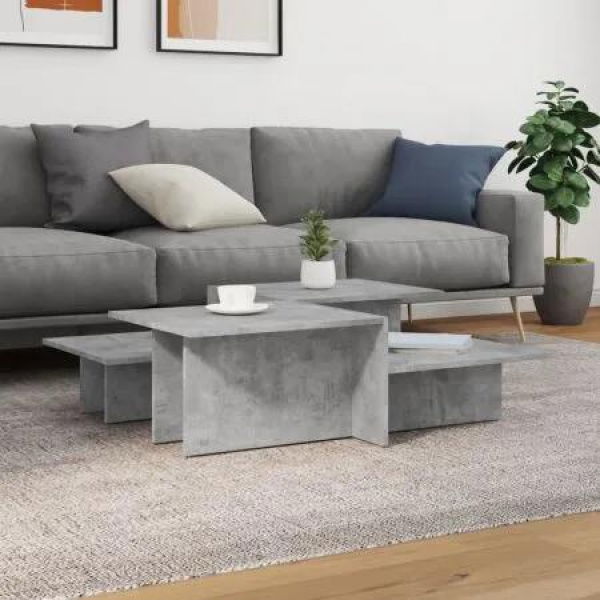 Coffee Tables 2 pcs Concrete Grey Engineered Wood