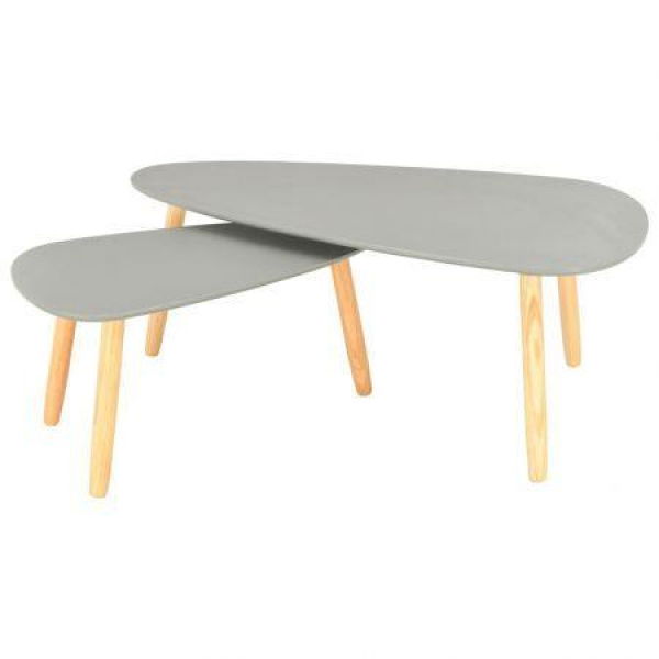 Coffee Tables 2 Pcs Grey Solid Pinewood