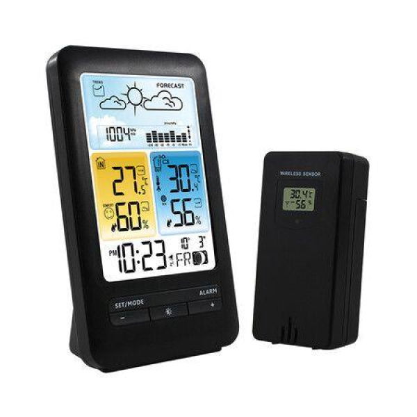 Color LCD Display Digital Weather Hygrometer With Alarm Clock Forecast Station With Adjustable Backlight