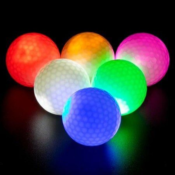 Colorful Golf Balls 6PCS LED Constant Shining Golf Balls Glow In The Dark Golf Balls For Sport Multi Colors