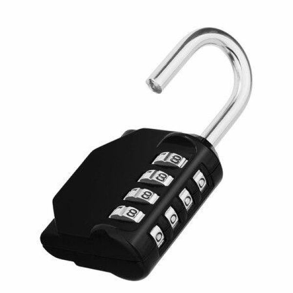 Combination Lock: 4-Digit Combination Padlock Outdoor School Lock Gym Lock (Black)