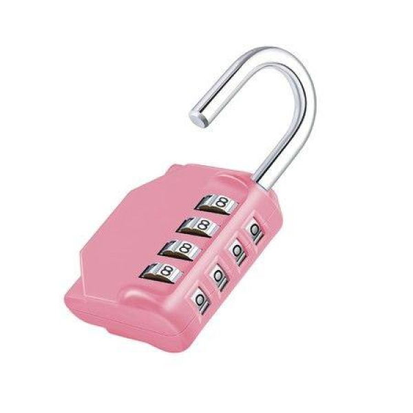 Combination Lock - 4 Digit Combination Padlock Outdoor School Lock Gym Lock (Pink)