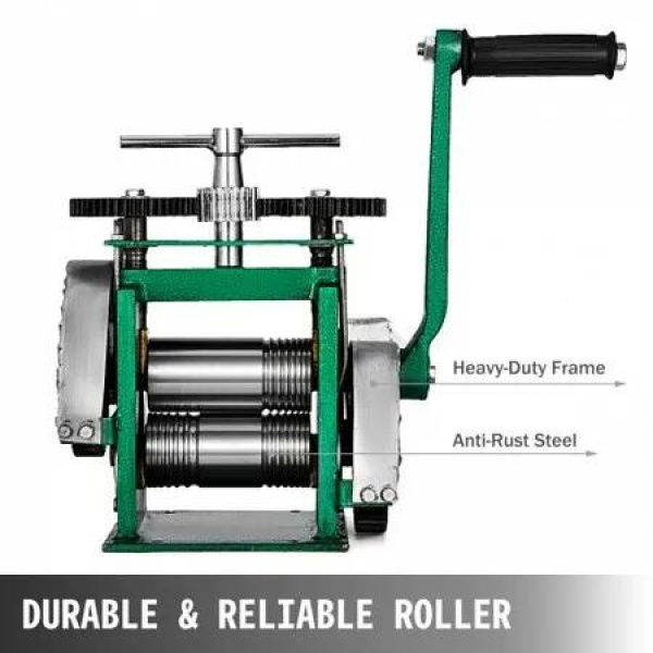 Combination Rolling Mill Machine Roller Width: 120 mm, Roller Diameter: 55 mm Rolling Mill Jewellery 85mm Roller Width Flat Rolling Manual Jewelry Press Tabletting Tool Jewelry DIY Tools