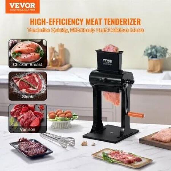 Commercial Meat Tenderizer Heavy Duty Stainless Steel Meat Tenderizer Machine Quick and Easy Manual Operation Kitchen Tool 148mm Feed Port