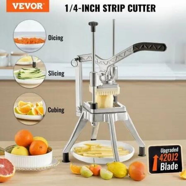 Commercial Vegetable Fruit Chopper 1/4' Blade Heavy Duty Professional Food Dicer Kattex French Fry Cutter Onion Slicer Stainless Steel for Tomato Peppers