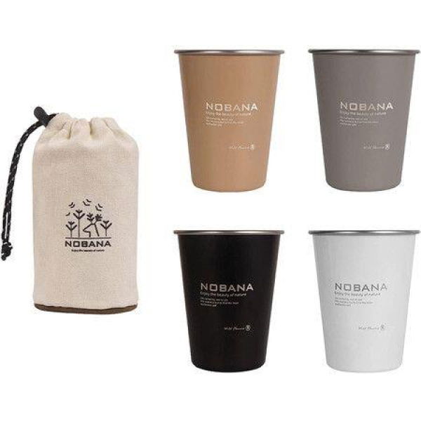 Compact Portable Cup Capacity: 350ml Set Of 4 Cups For Camping Outdoors.