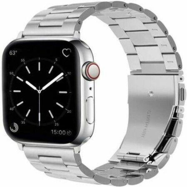 Compatible For Apple Watch Band Metal Replacement Strap Compatible With Apple Watch Series 6/5/4/3/2/1 And Apple Watch SE (M SIZE 38mm/40mm) Silver.