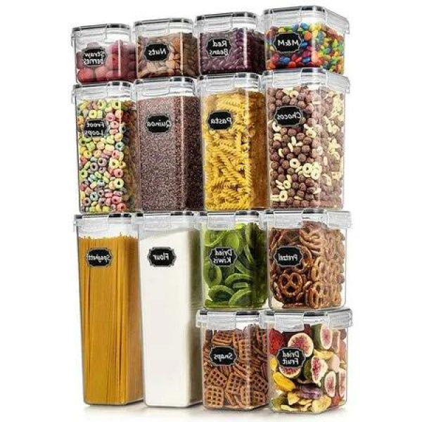 Complete Set of 14 Flour and Sugar Canisters for Organized Pantry Storage, Keep Your Pantry Neat and Tidy