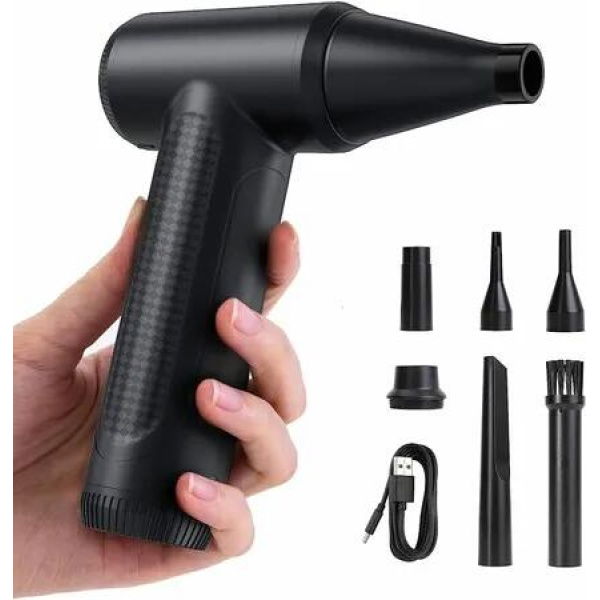 Compressed Air Duster, 150000RPM Brushless Motor, Mini Air Blower for PC Cleaning Kit, Canned Air Duster for Computers