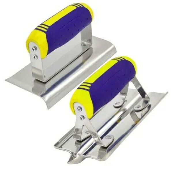 Concrete Tools Set Stainless Steel Concrete Hand Edger and Groover Plaster Stucco Cement Finishing Tool Kit