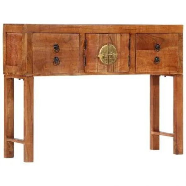 Console Table 120x32x80 cm Solid Rough Wood Acacia