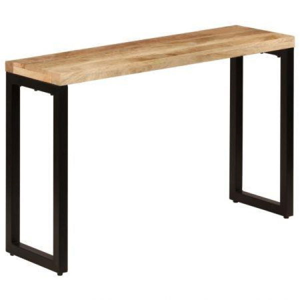 Console Table 120x35x76 Cm Solid Mango Wood And Steel