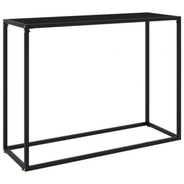 Console Table Black 100x35x75 Cm Tempered Glass