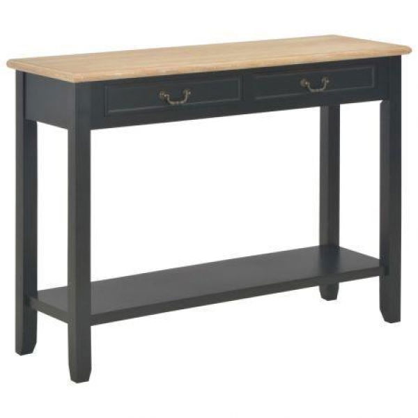 Console Table Black 110x35x80 Cm Wood