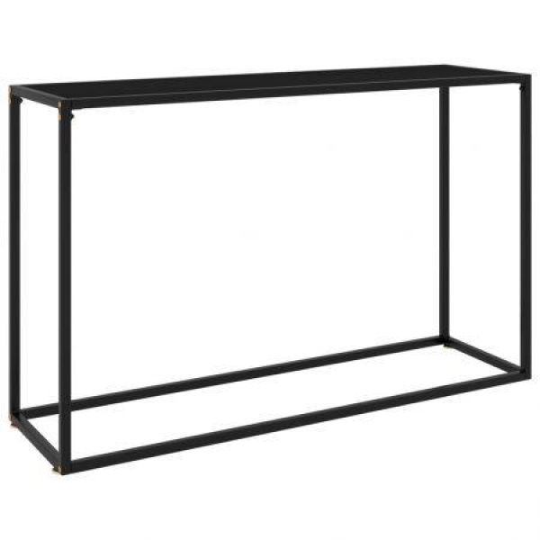 Console Table Black 120x35x75 Cm Tempered Glass