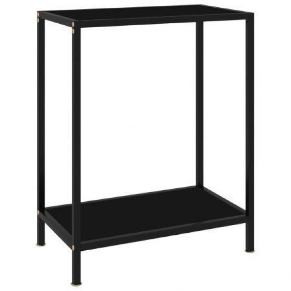 Console Table Black 60x35x75 Cm Tempered Glass