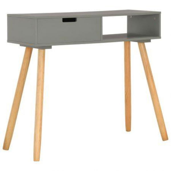 Console Table Grey 80x30x72 Cm Solid Pinewood