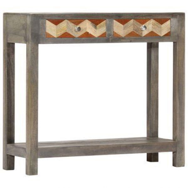 Console Table Grey 86x30x76 Cm Solid Mango Wood