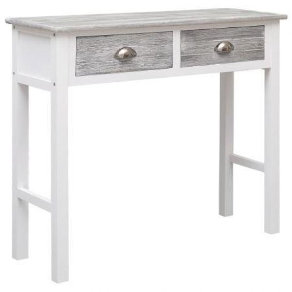 Console Table Grey 90x30x77 Cm Wood