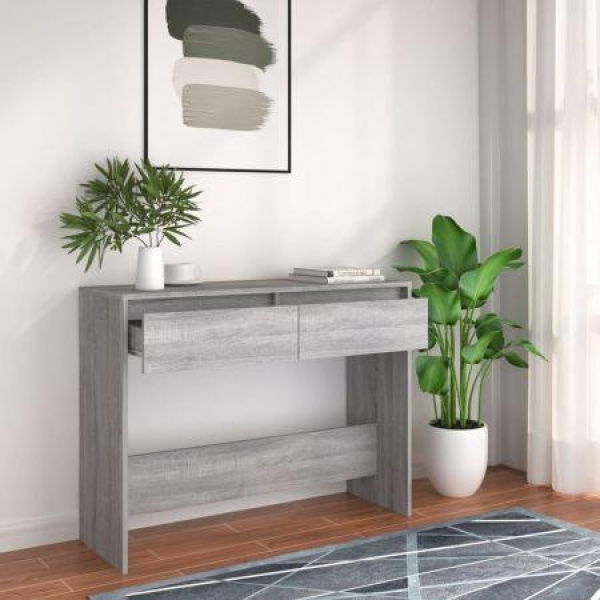 Console Table Grey Sonoma 100x35x76.5 Cm Engineered Wood.