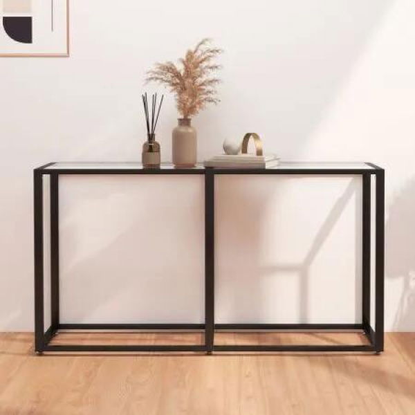 Console Table Transparent 140x35x75.5cm Tempered Glass