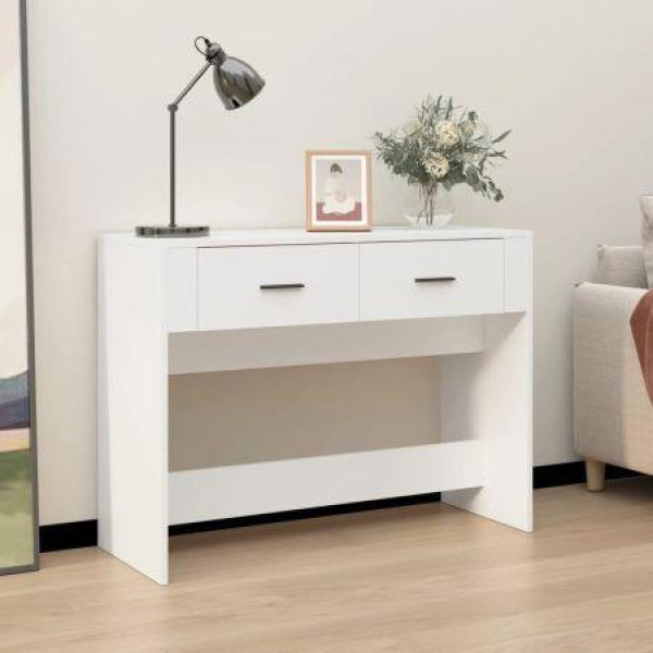 Console Table White 100x39x75 Cm Engineered Wood