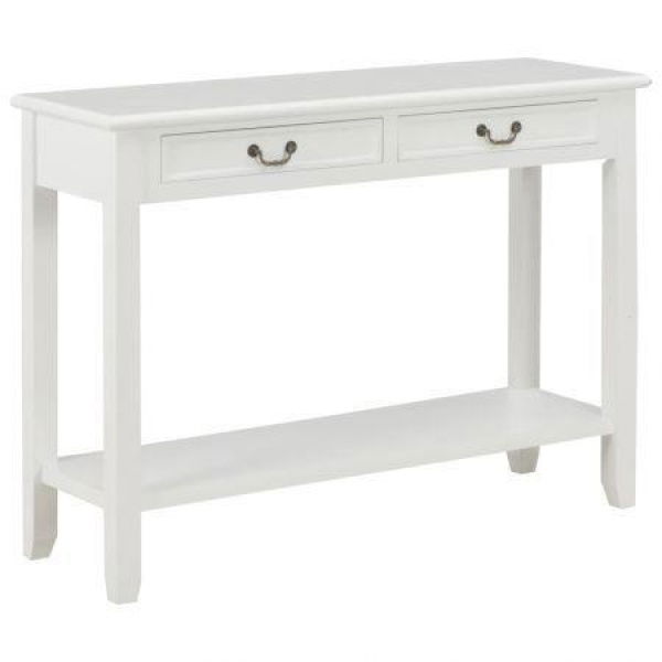 Console Table White 110x35x80 Cm Wood