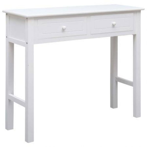 Console Table White 90x30x77 Cm Wood