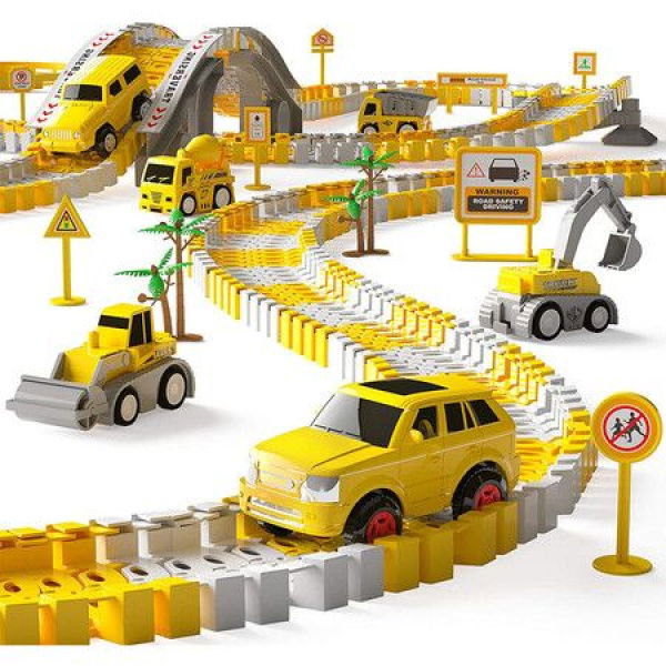 Construction Race Tracks For Toddlers Construction Car Parts And Flexible Play Set To Create An Engineering Gift For Kids