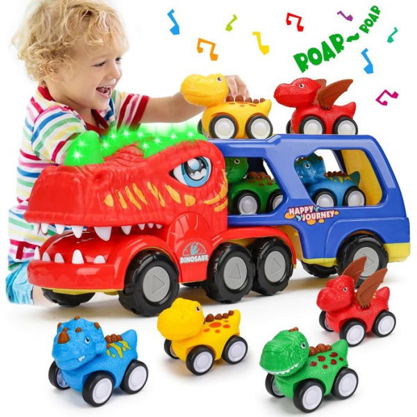 Construction Toddler Truck Toys For Age 3+ Boys 5-in-1 Friction Power Vehicle Car Toy For Toddlers Carrier Truck Toys For Kids Christmas Birthday Gifts For Girls Age 3+