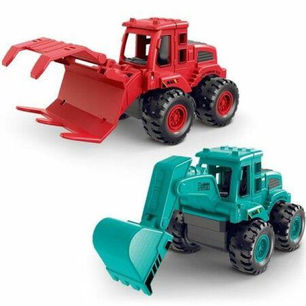 Construction Toys for 3 4 5 6 Years Old Boys Girls Kids, Excavator,timber grab vehicle (Colorful 2 Pack)