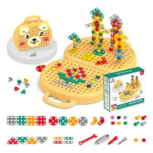 Construction Toys for Kids, Construction Sets with Drill Toy, Creativity Toolbox Set for Kids