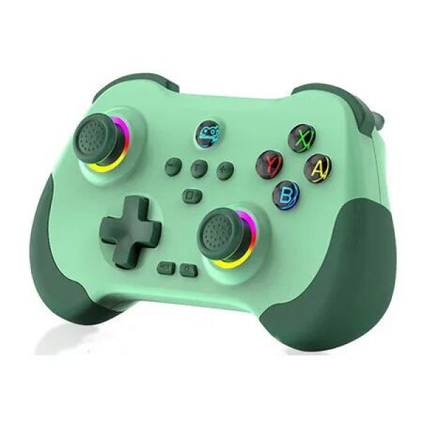 Controller Remote Joystick for iOS/Android, Wireless Switch Controller with Macro Buttons/Hall-Rocker/Hall-Trigger, Green