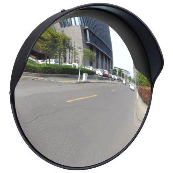 Convex Traffic Mirror PC Plastic Black 30 Cm Outdoor