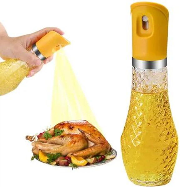 Cooking Oil Sprayer, Olive Oil Sprayer, Air Fryer Sprayer, Oil Sprayer, Glass Bottle, Kitchen Tools for BBQ, Salad, Baking,1 Pack,Yellow