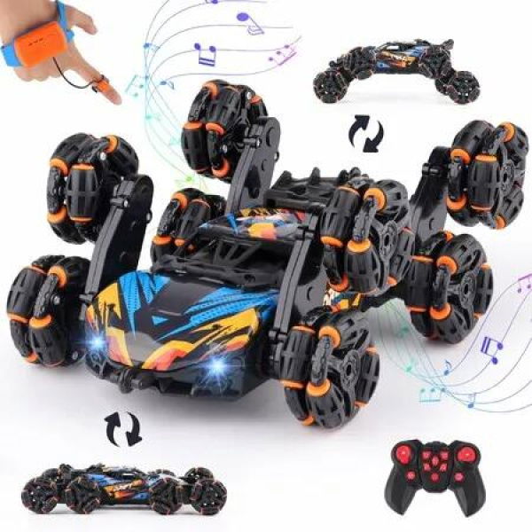 Cool 8 Wheels Hand Controlled RC Stunt Car Toys,Gesture Sensing Remote Control Cars for Boys Age 3+ Year Old,Birthday Gifts Ideas for Kids