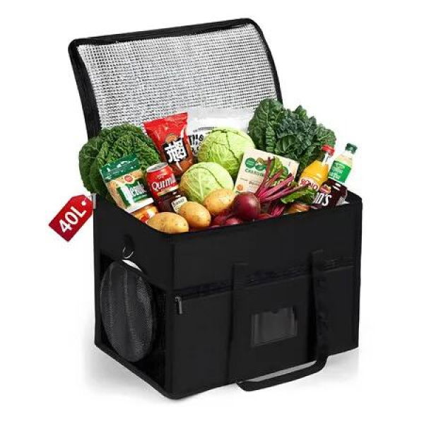 Cool Bag 40L Foldable Picnic Bag,Large Thermal Bag,Insulated Bag for Camping,Picnic,Shopping,Car,BBQ,Portable Reusable Insulated Shopping Bag