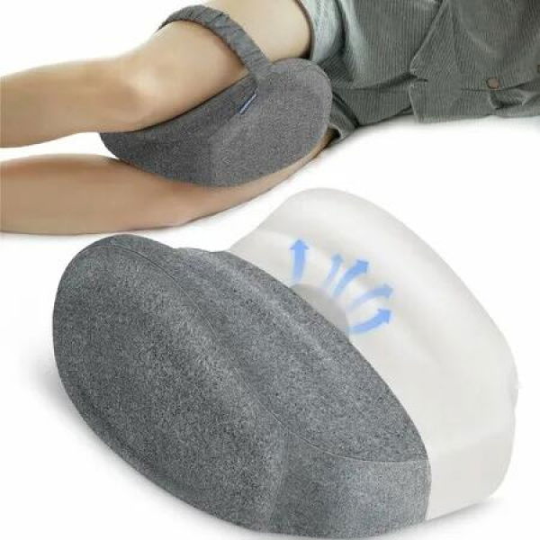 Cooling Knee Pillow for Side Sleepers Hip Memory Foam Leg Pillow for Side Sleeping with Strap,Ergonomic Hip Pillow for Spine Aligning,Sciatica,