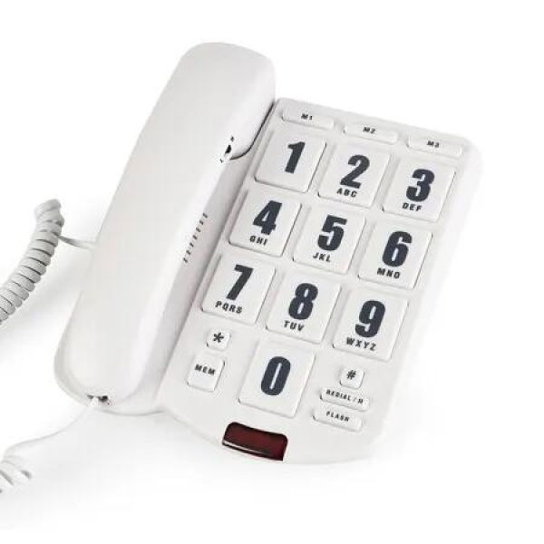 Corded Phone Big Button Seniors Amplified Speakerphone Landline One Touch Dialling Loud Ringer Visually Impaired Home Office Hotel Desk Telephone