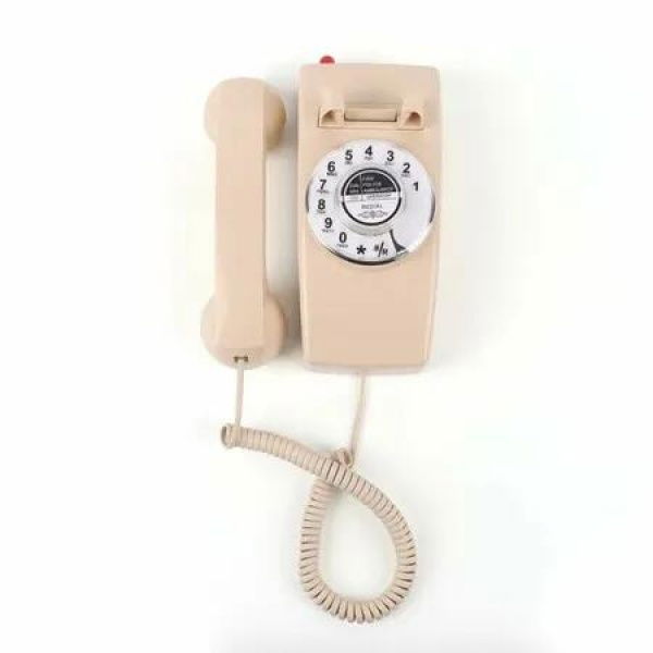 Corded Vintage Phone,Easy Wall-Mount Landline Phone,Antique Rotary Dial Senior Phones,Last Number Redial,Retro Working Wall Telephones for Home School