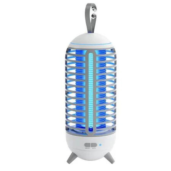 Cordless Bug Zapper Outdoor and Wireless Mosquito Zapper Portable Camping Fly Trap 2500mAh Electric Ideal for Traps (White)