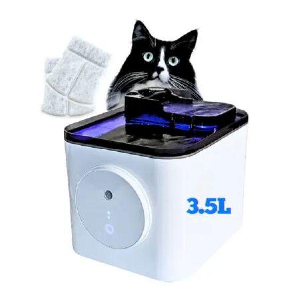 Cordless Cat Water Fountain 3.5L Automatic Wireless Pet Drinking Fountain for Cats,Dogs,Portable Water Dispenser Rechargeable