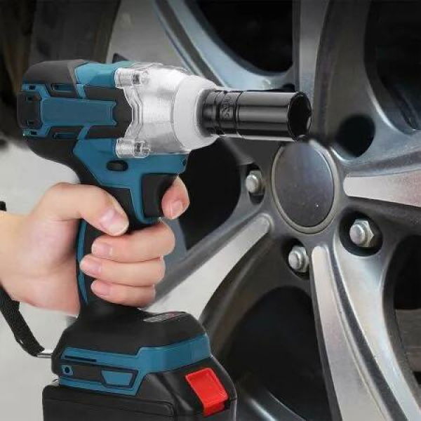 Cordless Electric Impact Wrench Brushless Rattle Gun 1/2 Driver +Large Battery